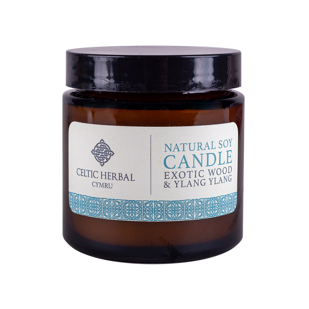 Celtic Herbal - Exotic Wood and Ylang Ylang Natural Soy Candle 100g