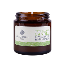 Load image into Gallery viewer, Celtic Herbal - Mandarin, Lime &amp; Basil Natural Soy Candle 100g
